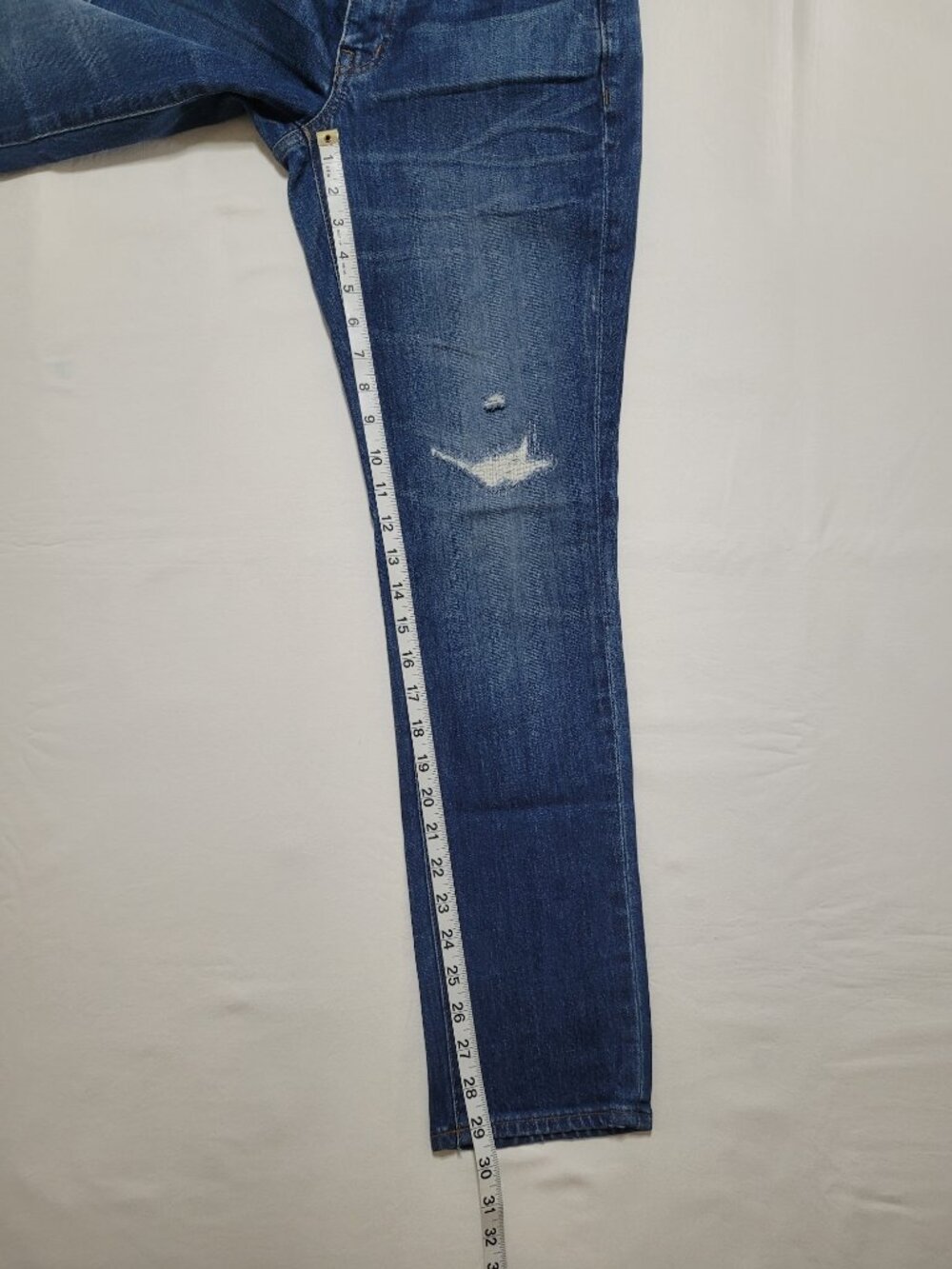 Madewell The Slim Boyjean Distressed Blue Denim Jeans Low Mid Rise Size 25 - Picture 6 of 13